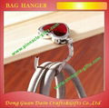 Promotional Heart Shaped Foldable Bag Hanger with Epoxy Logo