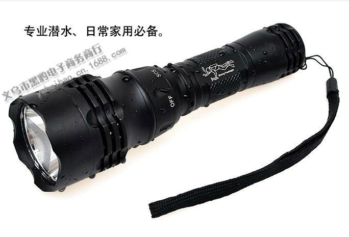 Dive Flashlight Deeps Morn Than 50 Meters T6 LED Metal hull High Waterproof