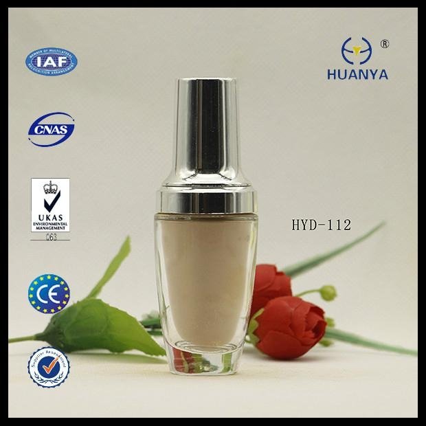 HYD-112 18mm silver cream pump with 30ml cosmetic bottle