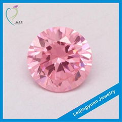 Hot sale round pink cubic zirconia