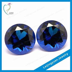 Cheap round shape wuzhou blue sapphire