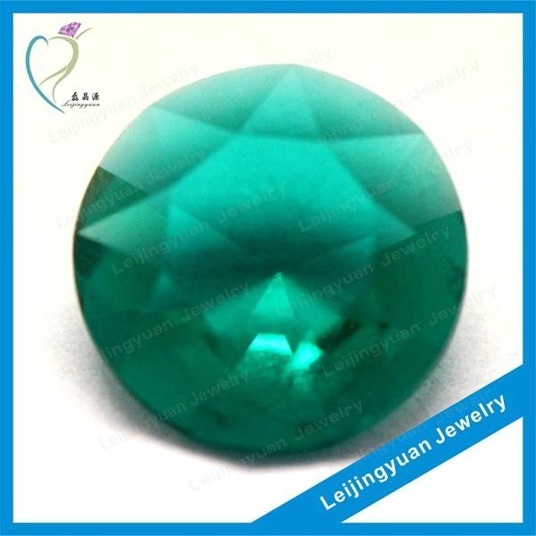 Wholesale round shape green glass stone 2