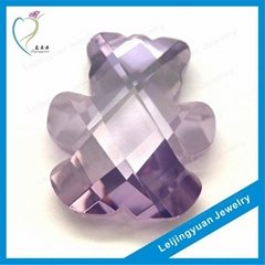 Bear shape purple synthetic cubic zirconia