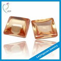 Square shape champagne cz gemstone 2