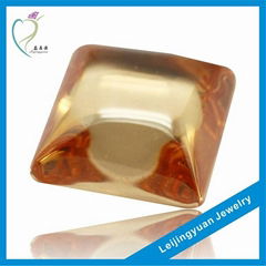 Square shape champagne cz gemstone