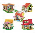 Dream Villa Series 5 Styles DIY 3D Wood House Puzzle with furniture 1