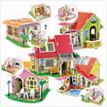 Dream Villa Series 5 Styles DIY 3D Wood House Puzzle with furniture 2