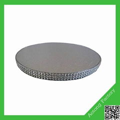 Wholesale silver round shape foil cake boards with diamond cover