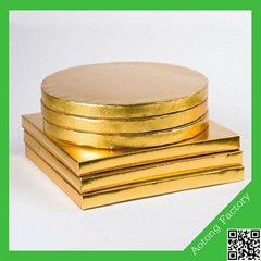  Wholesale golden round and square shape corrugated cake boards for birthday par