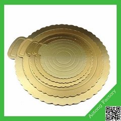 Round gold paper cake base board