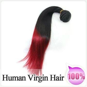 1pc 100% Virgin Human Red Ombre Hair Silky Straight Weft  1pc 100% Virgin Human 