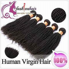  Indian Virgin Human Hair Weave Kinky Curly Weft  