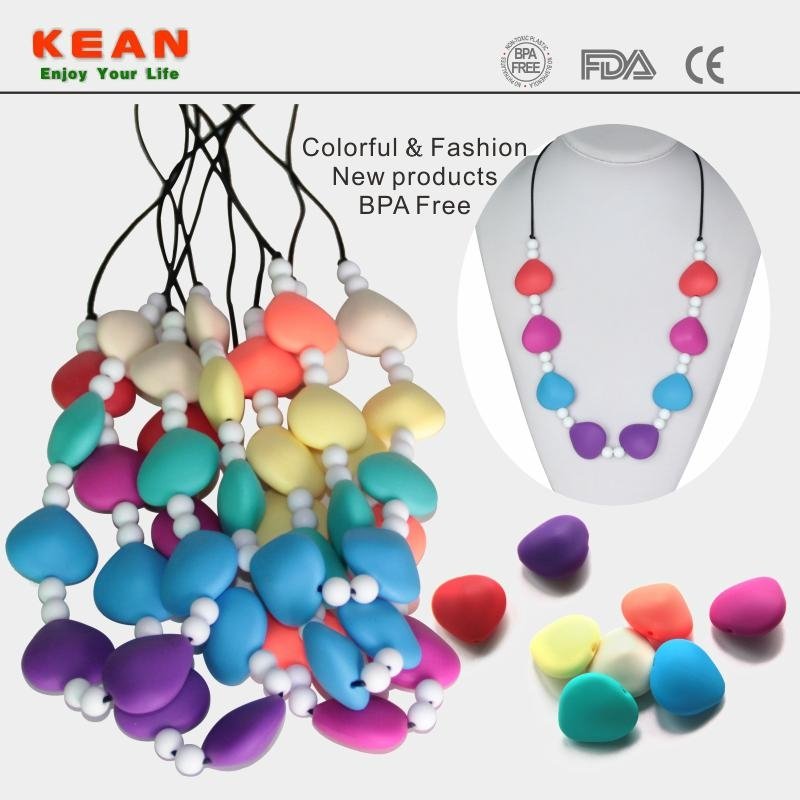 China Manufacturer Latest Designed Silicone Teething Necklace for Babies 2