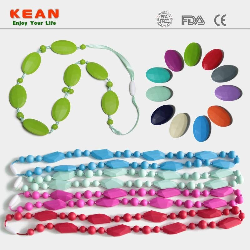 China Manufacturer Latest Designed Silicone Teething Necklace for Babies 4