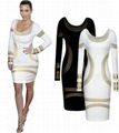 2014 New Fashion Bandage Dress Women Celebrity Autumn Winter Long Sleeve Sexy  3