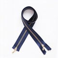 Drop Puller Two Way Silk Tape Metal Zipper 1