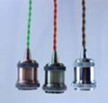 Metal pendant lamp with colorful braided