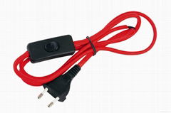 High quality power plug cord with switch& lampholder