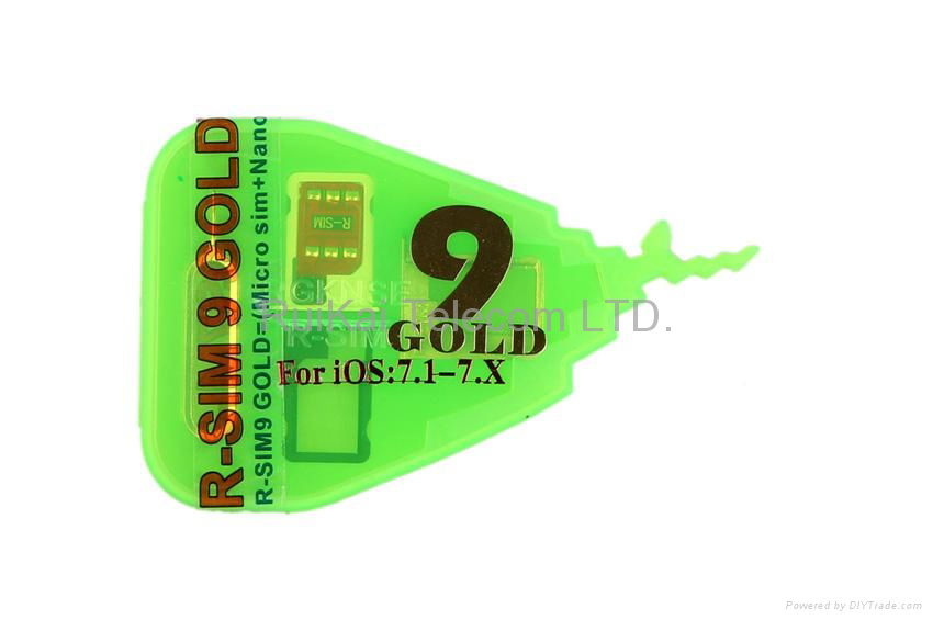 R-SIM 9 GOLD Unlock card for 5/5C/5S iOS:7.1-7.X 4