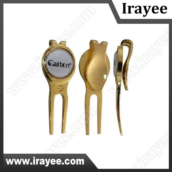 personalized golf mark in zinc alloy material, plated brass 3