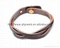 brown leather bracelet Customized for