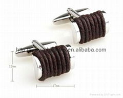 fashion silver fabrics cufflinks from China wholesaler