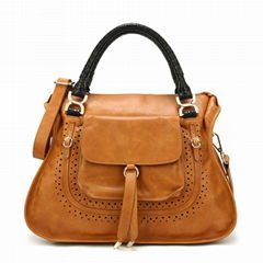 Tan Vintage Genuine Leather Tote