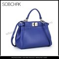 Best Selling Nice Quality Leather Ladies Handbags leather knitting bag 1