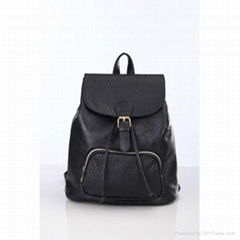 black quilting fashion women pu backpack