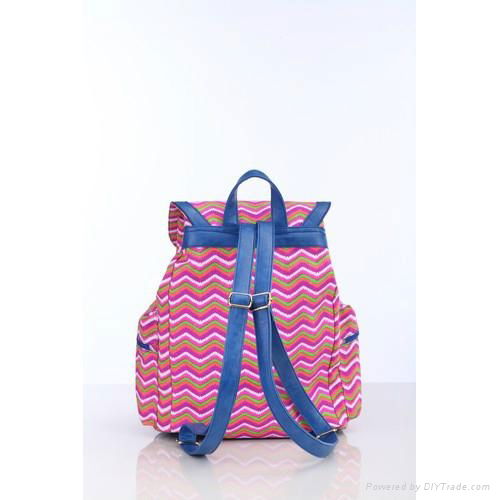 canvas fashion women zigzag backpack 4