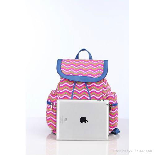 canvas fashion women zigzag backpack 2