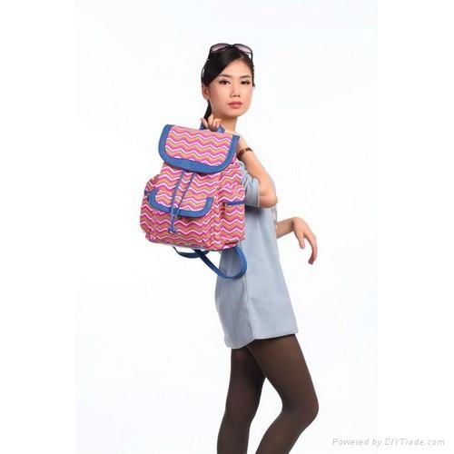 canvas fashion women zigzag backpack 5