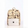 PU leather printing backpack for women 2