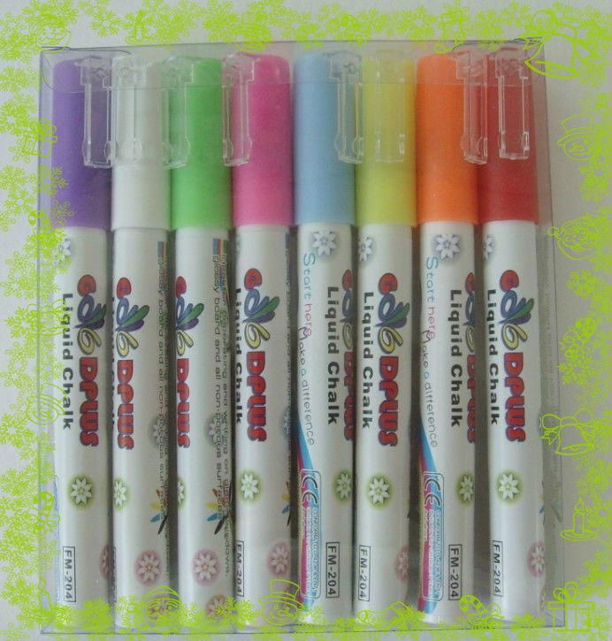 chalk ink markers 6mm chisel tips set of 8 fluorescent marker for Led writing bo 2