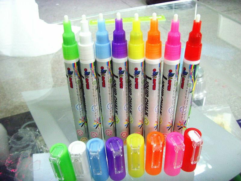 LED White Black Board Fluorescent Liquid Chalk Marker Pen 8 Colors Highlighter 4