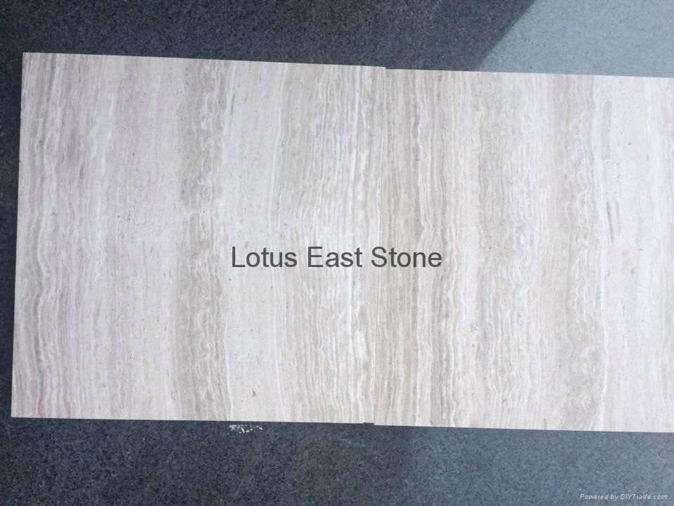 Good quality polished Wooden White marble big slabs 1