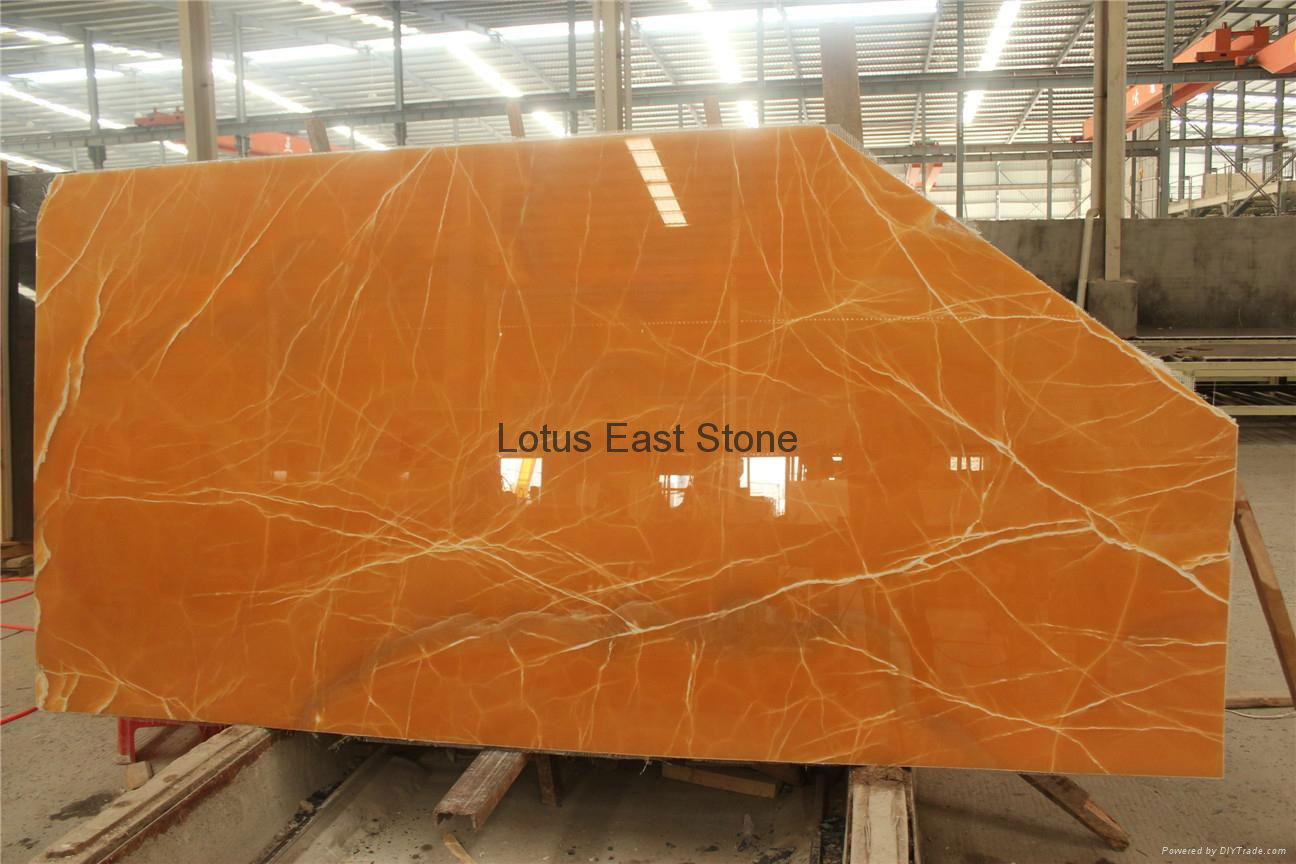 Good quality  polished Agate yellow onyx big slabs