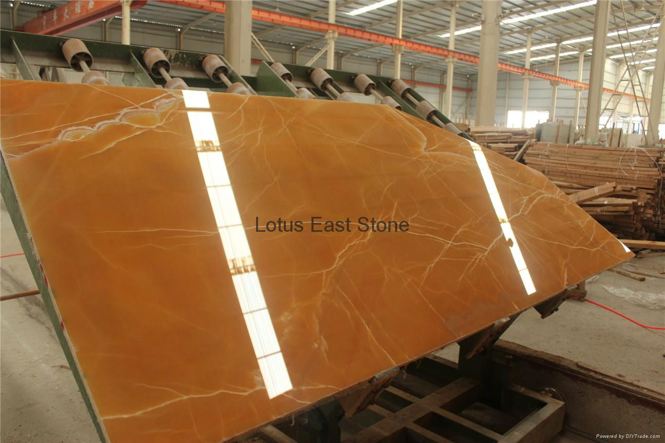 Good quality  polished Agate yellow onyx big slabs 5