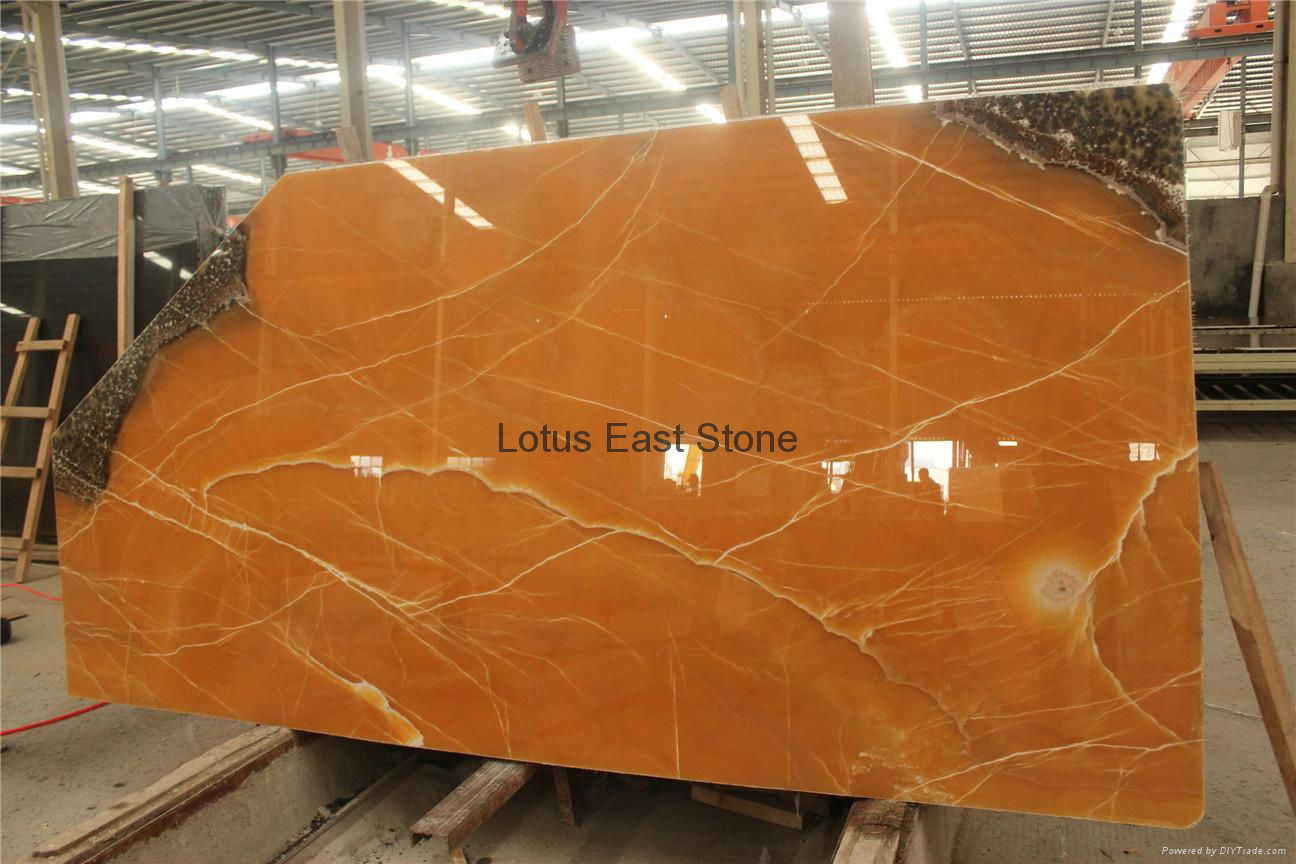 Good quality  polished Agate yellow onyx big slabs 2