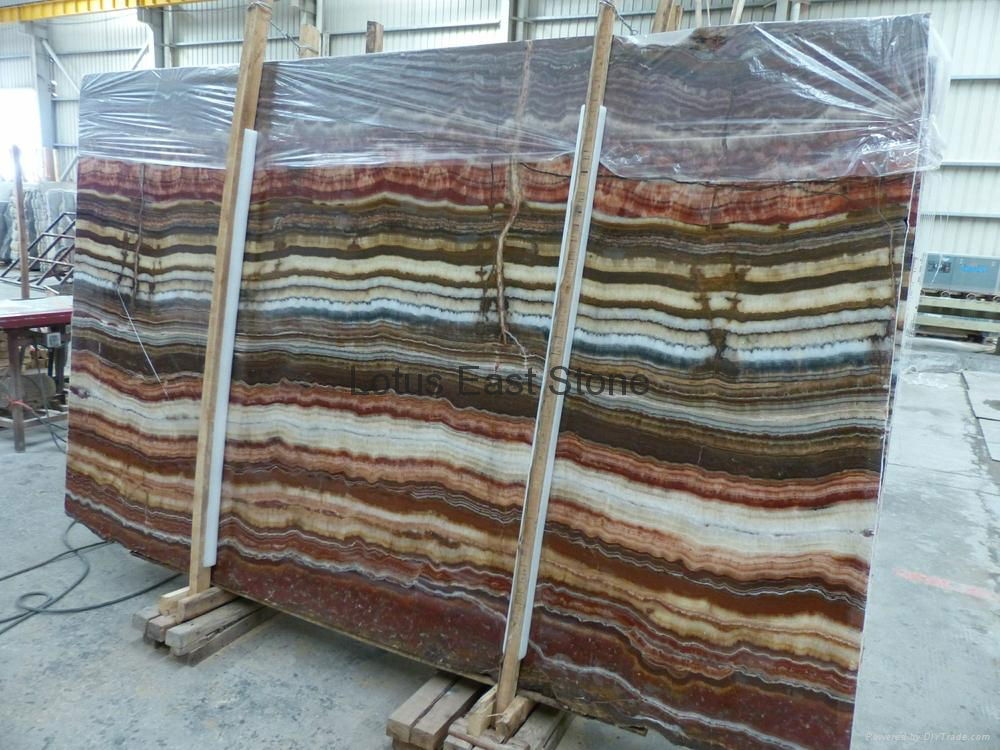 Good quality  polished Colorful  onyx big slabs 2