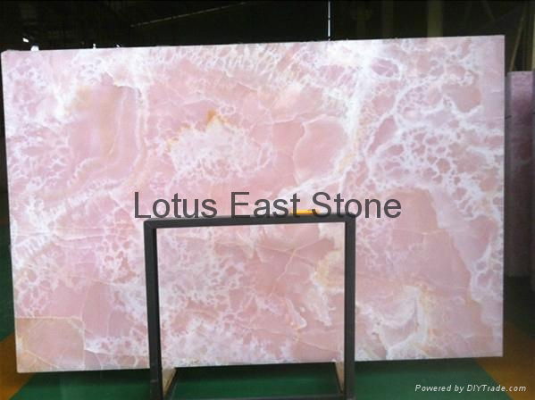 Good quality  polished  pink onyx big slabs 2