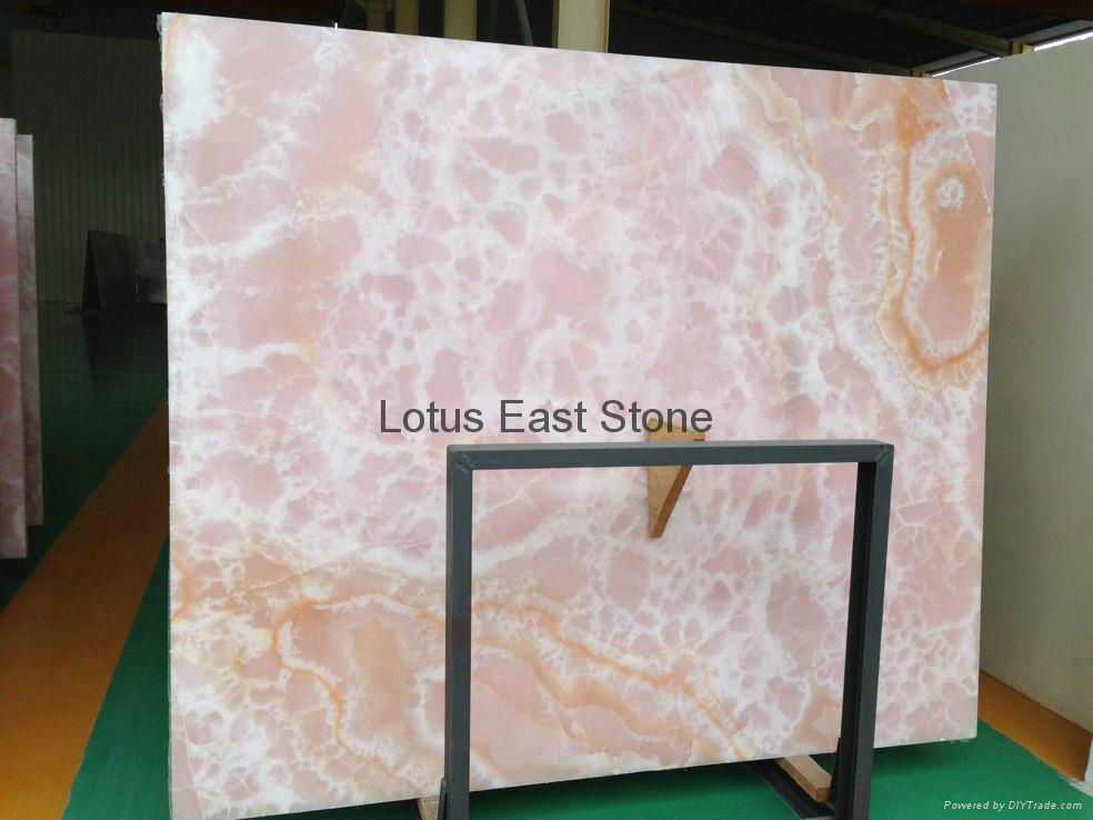 Good quality  polished  pink onyx big slabs 3