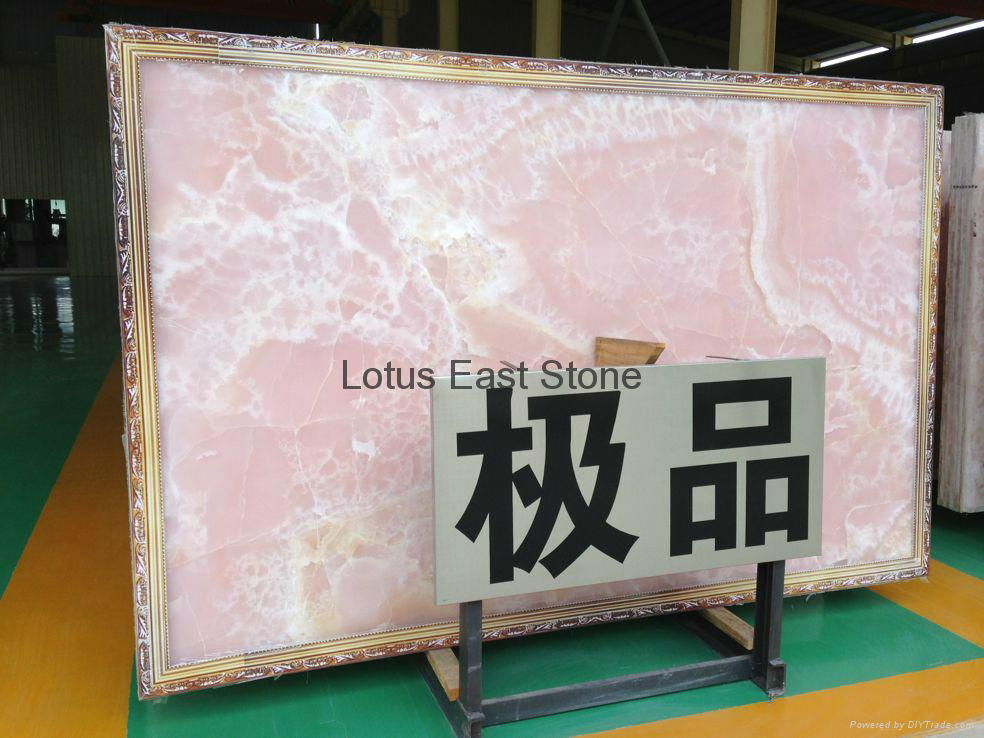 Good quality  polished  pink onyx big slabs 5