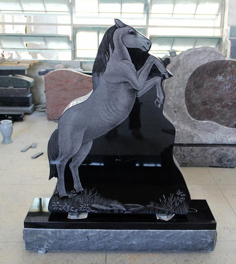 Shanxi Black Horse Shape Upright Monument 3