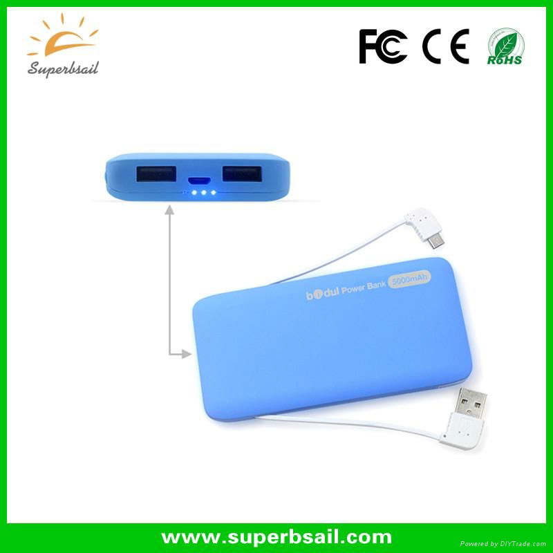 5000mah built-in cable power bank