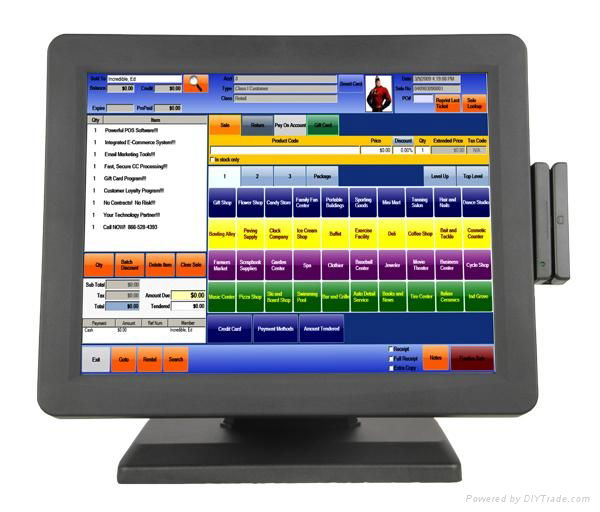 Intel D525 Dual Core All In One Fanless Touch POS Machine 2