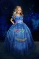Cinderella Blue Butterfly Dress Girls Fancy Gown Birthday Party free shipping 2