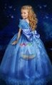 Cinderella Blue Butterfly Dress Girls Fancy Gown Birthday Party free shipping 3