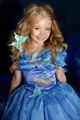 Cinderella Blue Butterfly Dress Girls Fancy Gown Birthday Party free shipping 5