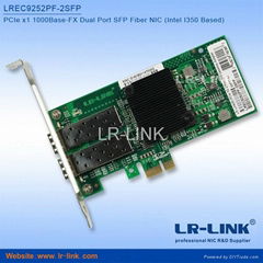 PCIe x1 1000Base-SX/LX Dual SFP Port Fiber Network Card (Intel I350 Based)
